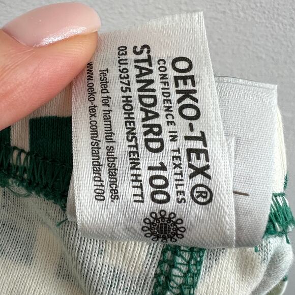 Hanna Andersson Holiday Pajama Set Green White Christmas Tree Cotton Size S/M - Picture 10 of 16